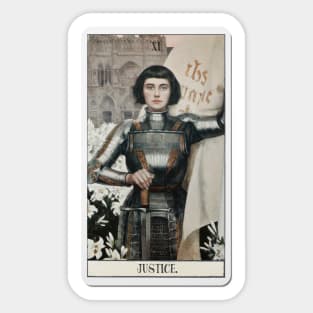 justice tarot card Sticker